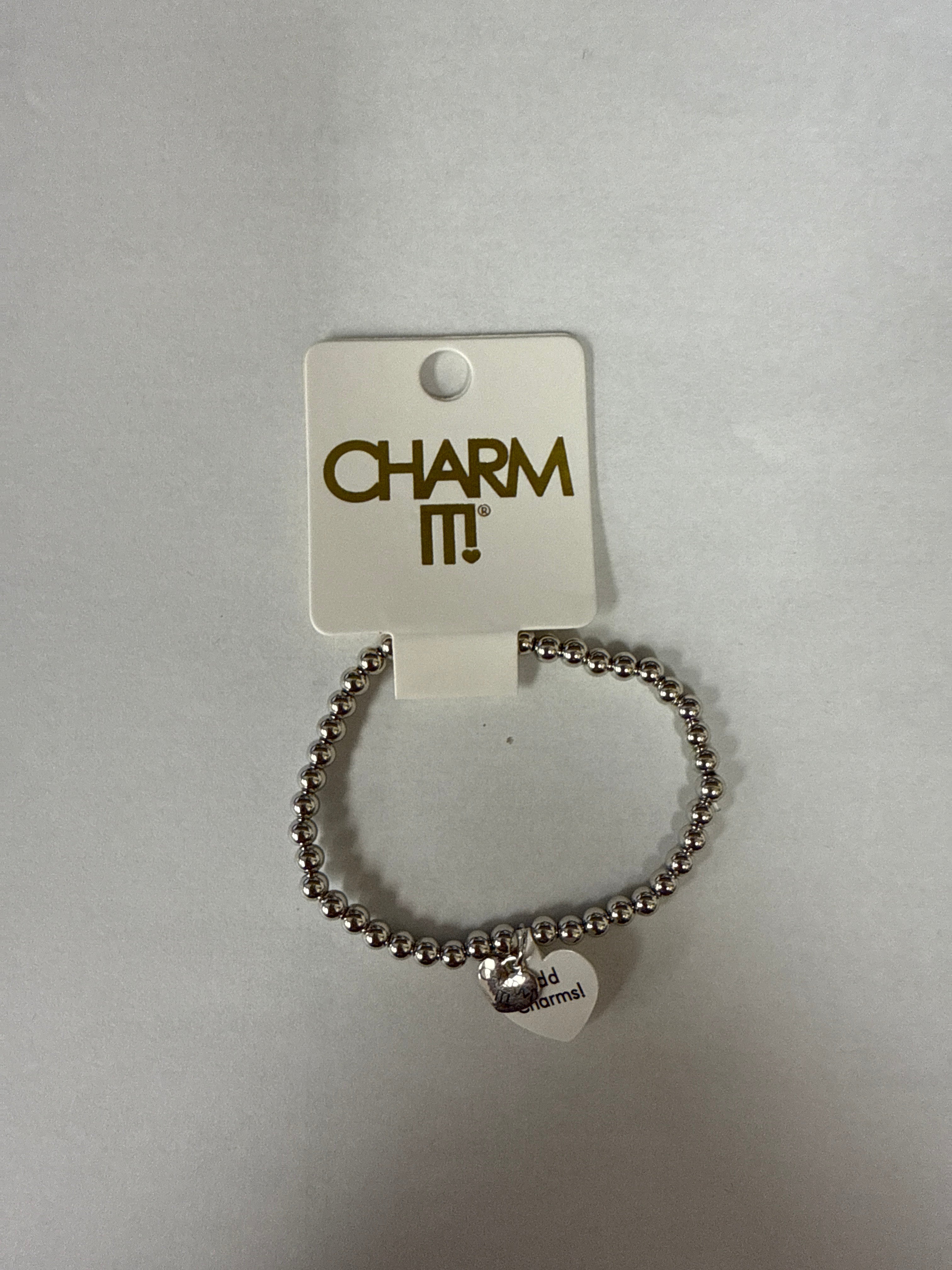 Bracelet Silver Bead Stretch