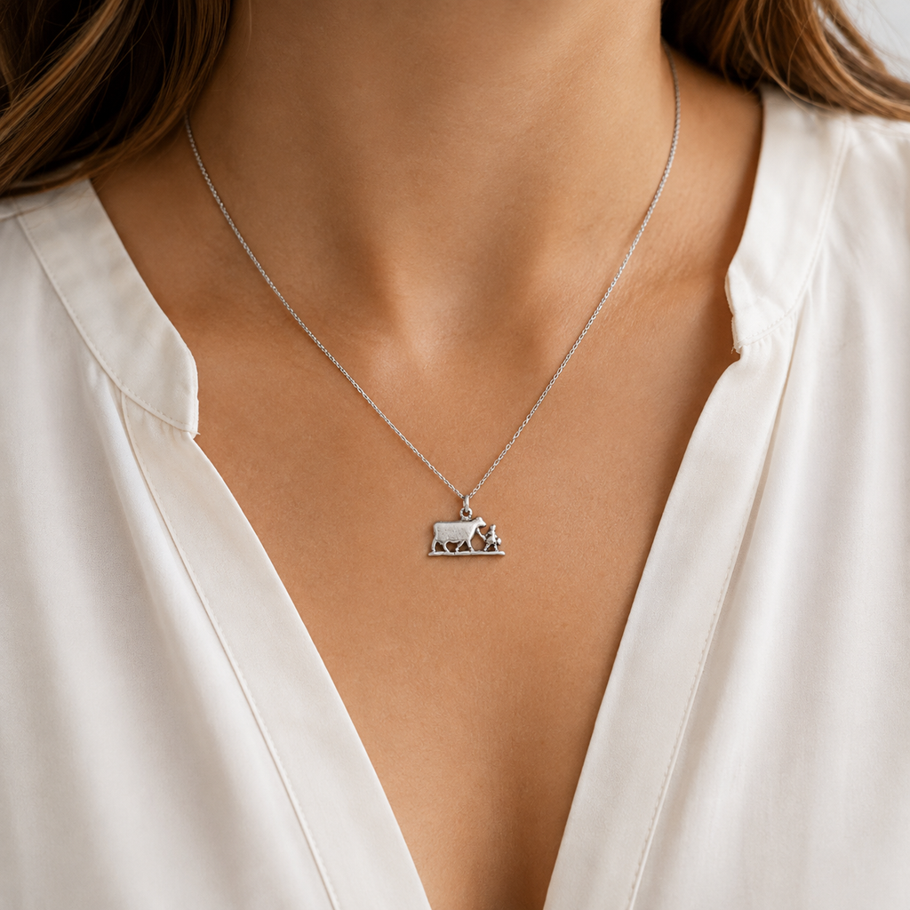 Cow And Girl Charm