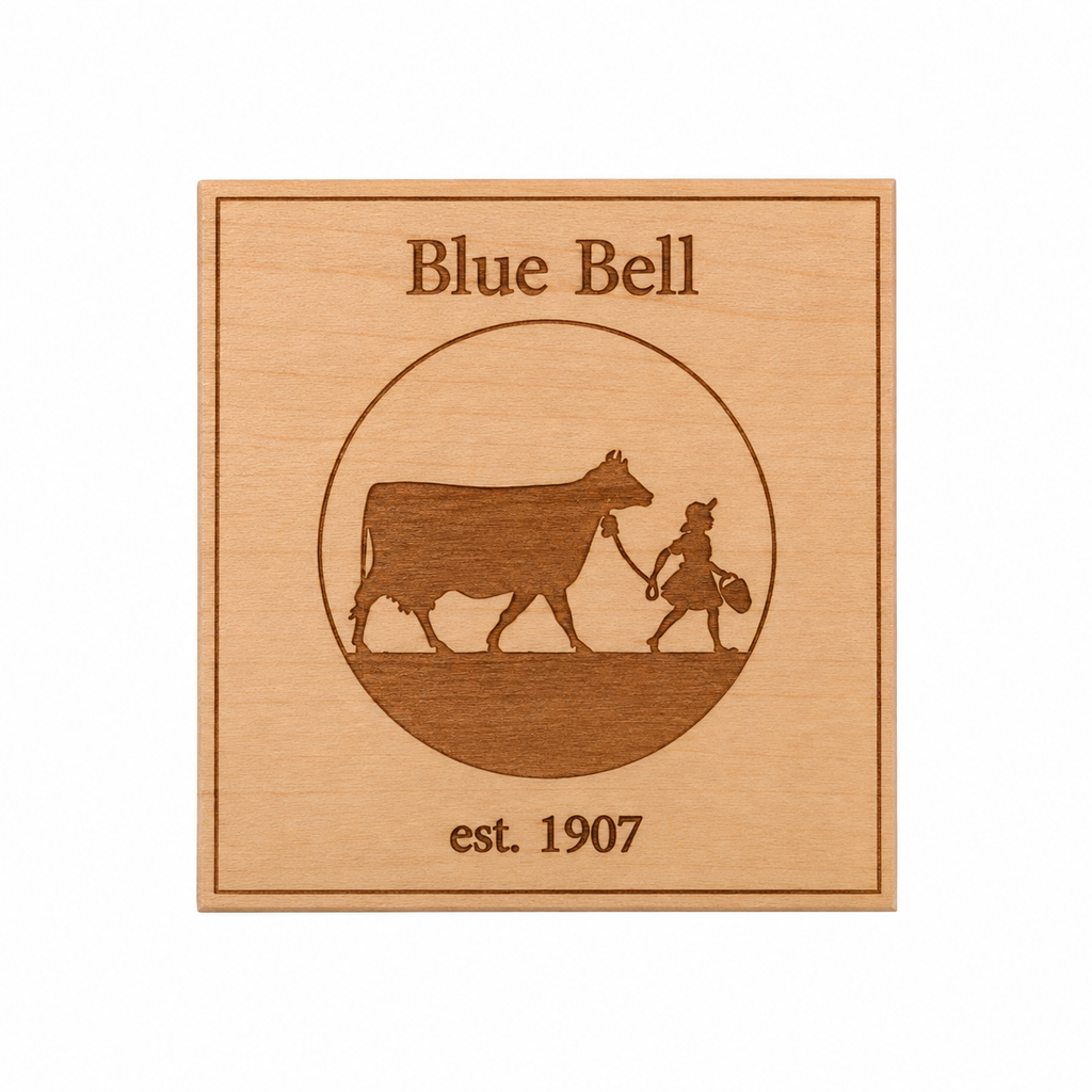 Magnet Wood Blue Bell Square