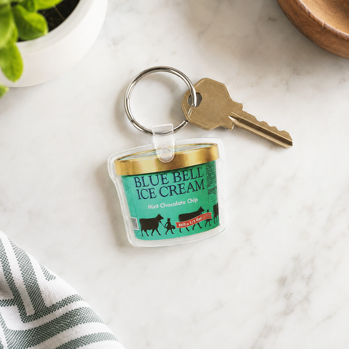 Mint Chocolate Chip Key Ring