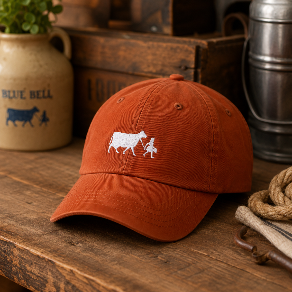 Orange Cap White Logo