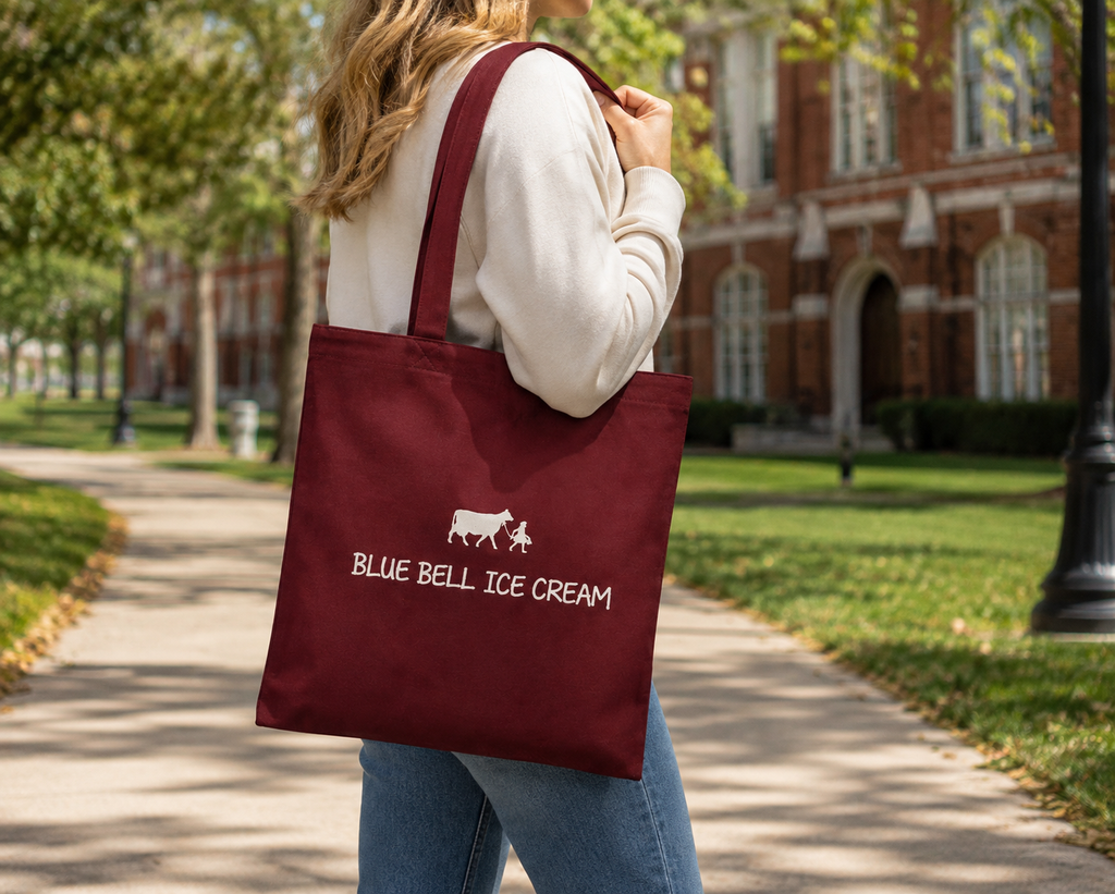 Tote Maroon White Logo