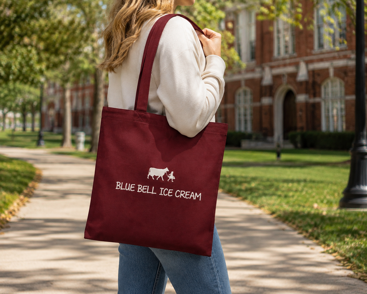 Tote Maroon White Logo