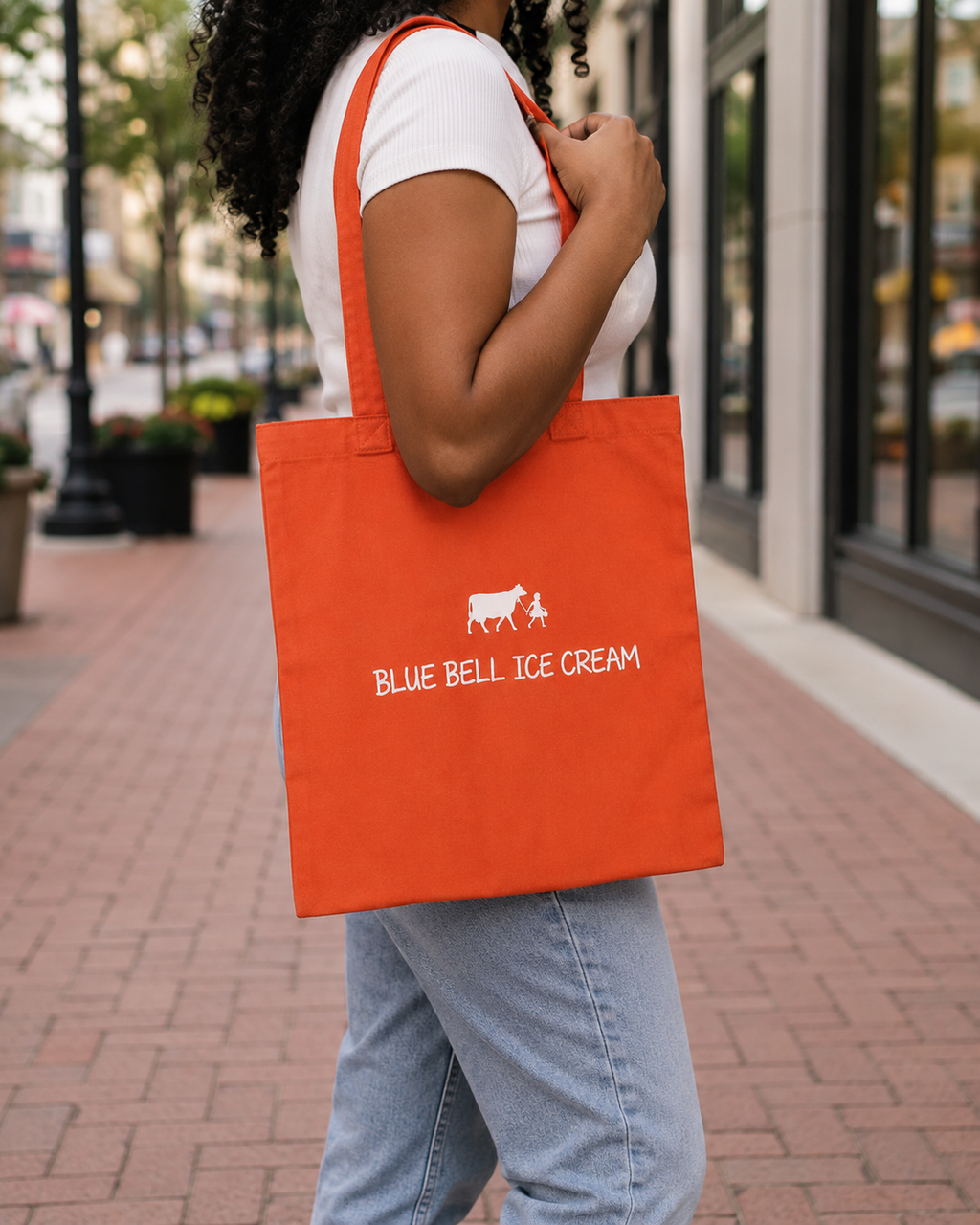 Tote Orange White Logo