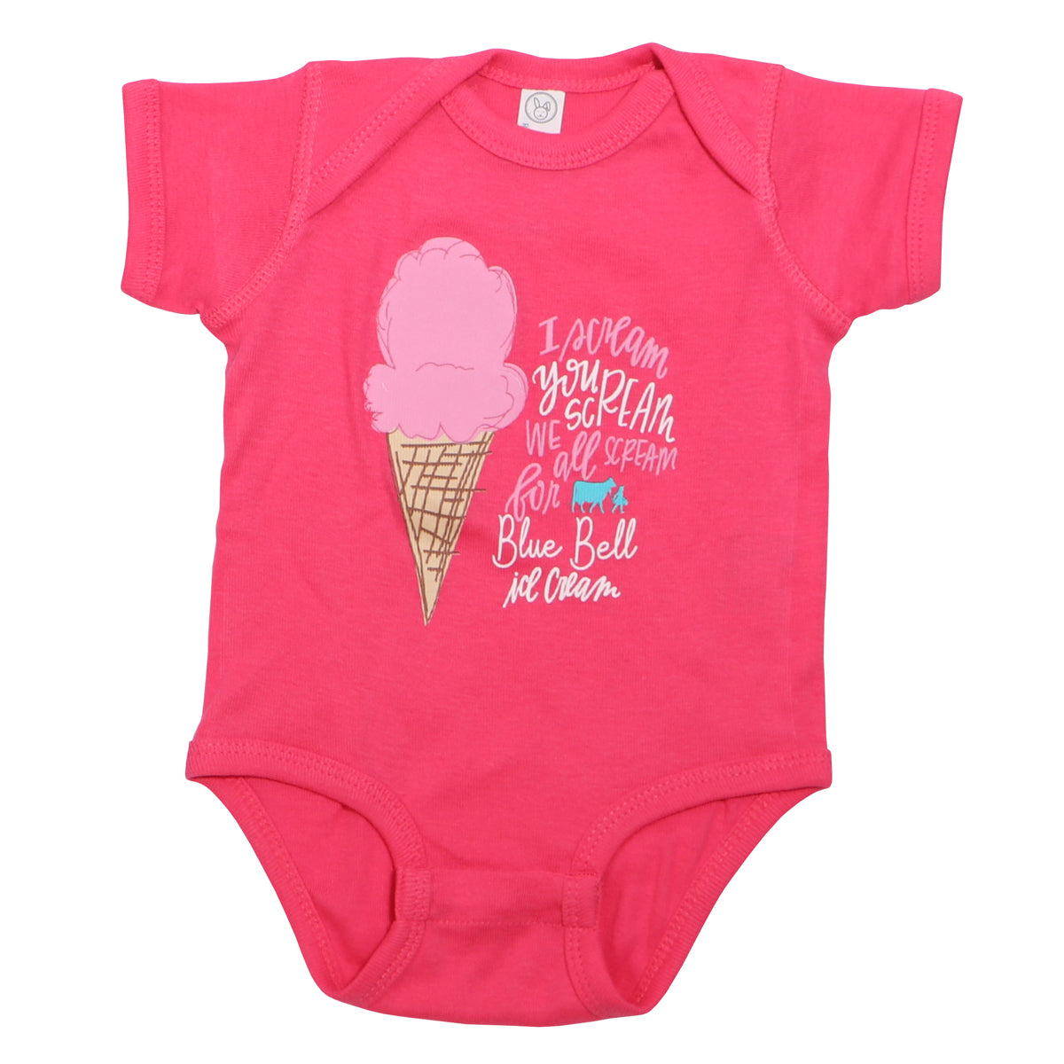 Blue Bell I Scream Pink Onesie